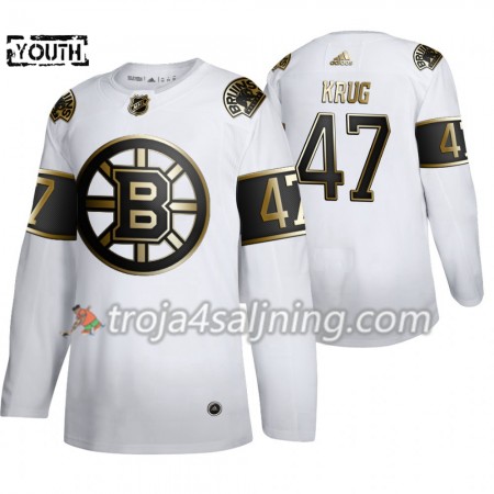 Boston Bruins tröja Torey Krug 47 2019-2020 Adidas Golden Edition Vit Authentic - NHL Tröjor Barn
